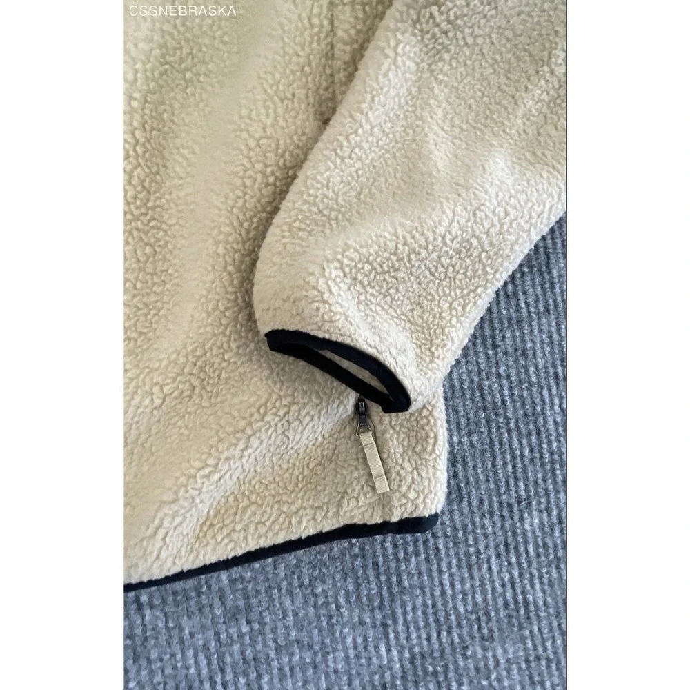 The North Face Men's Campshire Full Zip Sherpa Fleece Jacket Beige Cream Sz S